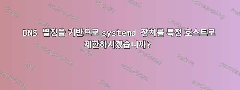 DNS 별칭을 기반으로 systemd 장치를 특정 호스트로 제한하시겠습니까?