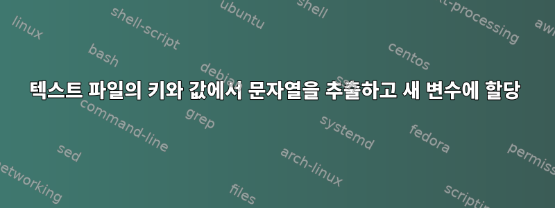 텍스트 파일의 키와 값에서 문자열을 추출하고 새 변수에 할당