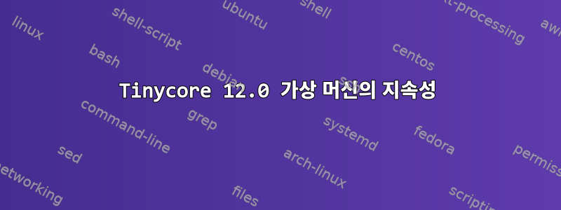 Tinycore 12.0 가상 머신의 지속성