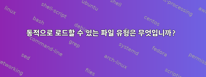 동적으로 로드할 수 있는 파일 유형은 무엇입니까?