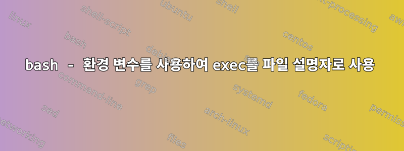 bash - 환경 변수를 사용하여 exec를 파일 설명자로 사용