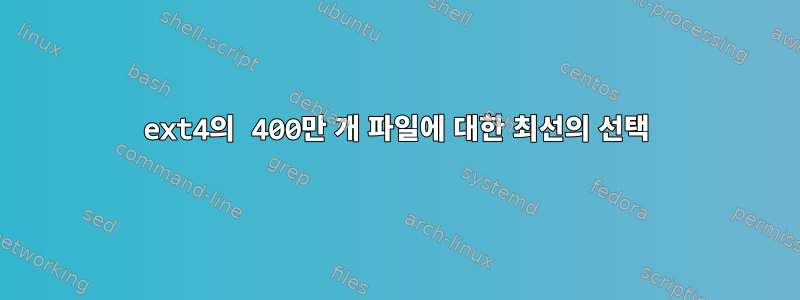 ext4의 400만 개 파일에 대한 최선의 선택