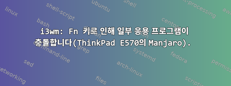 i3wm: Fn 키로 인해 일부 응용 프로그램이 충돌합니다(ThinkPad E570의 Manjaro).