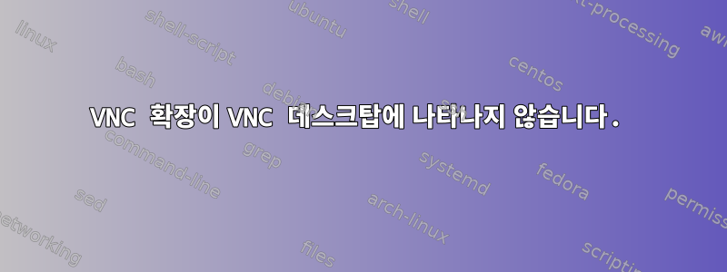 VNC 확장이 VNC 데스크탑에 나타나지 않습니다.