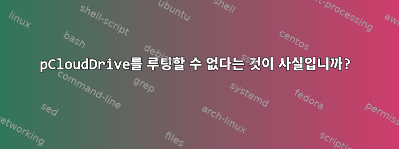 pCloudDrive를 루팅할 수 없다는 것이 사실입니까?