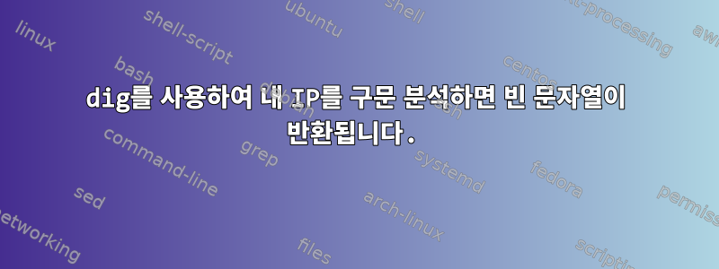 dig를 사용하여 내 IP를 구문 분석하면 빈 문자열이 반환됩니다.