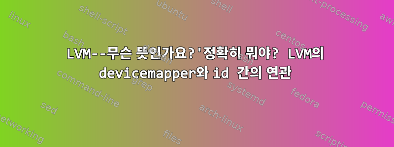 LVM--무슨 뜻인가요?'정확히 뭐야? LVM의 devicemapper와 id 간의 연관