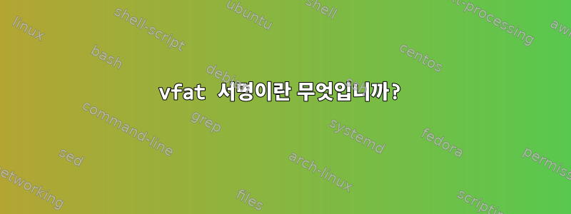 vfat 서명이란 무엇입니까?