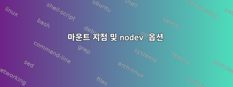 마운트 지점 및 nodev 옵션