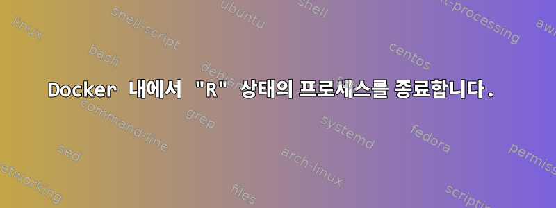 Docker 내에서 "R" 상태의 프로세스를 종료합니다.