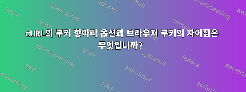 cURL의 쿠키 항아리 옵션과 브라우저 쿠키의 차이점은 무엇입니까?