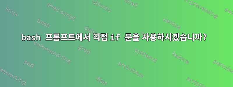 bash 프롬프트에서 직접 if 문을 사용하시겠습니까?