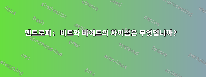 엔트로피: 비트와 바이트의 차이점은 무엇입니까?