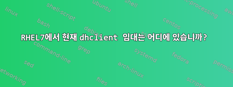 RHEL7에서 현재 dhclient 임대는 어디에 있습니까?