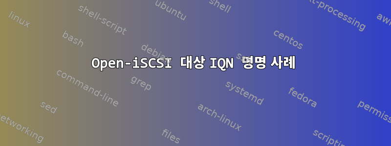 Open-iSCSI 대상 IQN 명명 사례