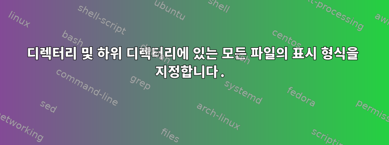 디렉터리 및 하위 디렉터리에 있는 모든 파일의 표시 형식을 지정합니다.