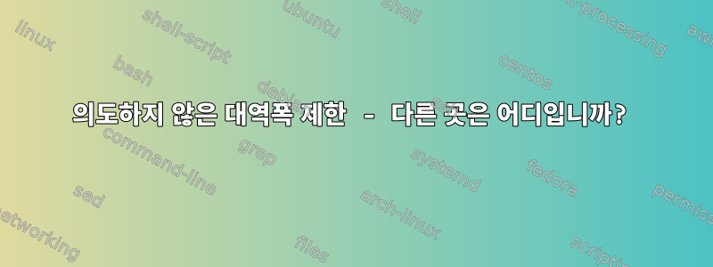 의도하지 않은 대역폭 제한 - 다른 곳은 어디입니까?