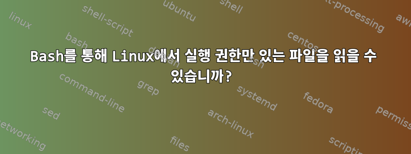 Bash를 통해 Linux에서 실행 권한만 있는 파일을 읽을 수 있습니까?