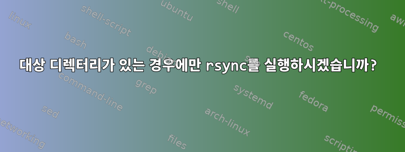 대상 디렉터리가 있는 경우에만 rsync를 실행하시겠습니까?