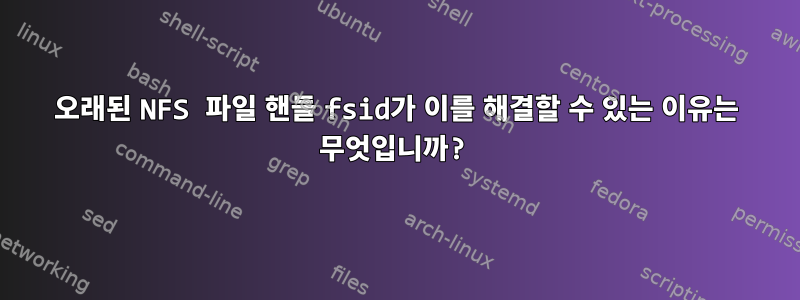 오래된 NFS 파일 핸들 fsid가 이를 해결할 수 있는 이유는 무엇입니까?