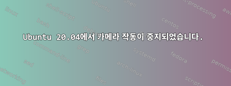 Ubuntu 20.04에서 카메라 작동이 중지되었습니다.