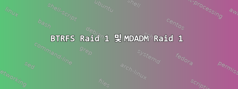 BTRFS Raid 1 및 MDADM Raid 1