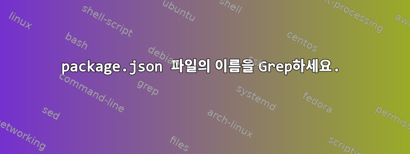 package.json 파일의 이름을 Grep하세요.