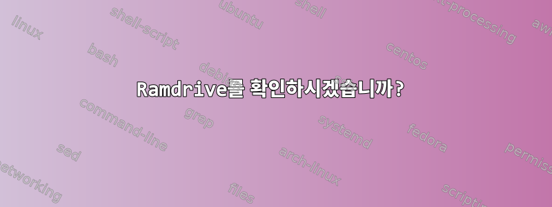 Ramdrive를 확인하시겠습니까?