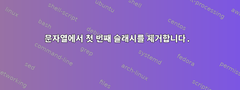 문자열에서 첫 번째 슬래시를 제거합니다.