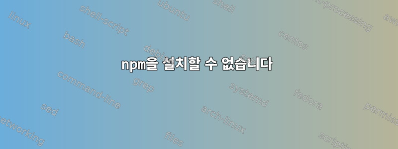 npm을 설치할 수 없습니다