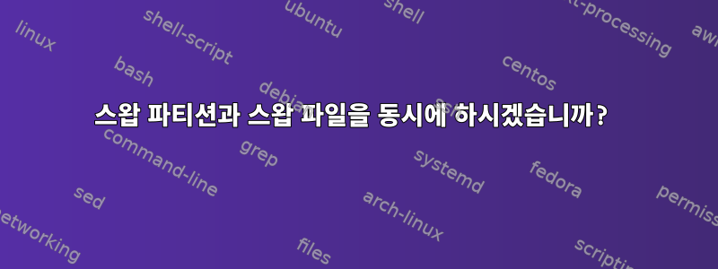 스왑 파티션과 스왑 파일을 동시에 하시겠습니까?