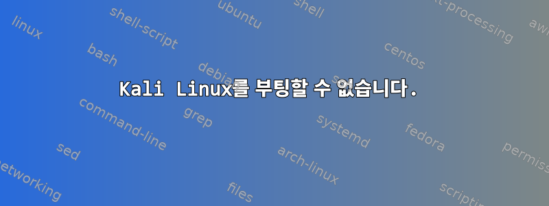 Kali Linux를 부팅할 수 없습니다.