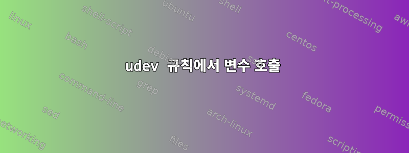 udev 규칙에서 변수 호출