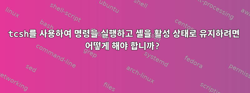 tcsh를 사용하여 명령을 실행하고 셸을 활성 상태로 유지하려면 어떻게 해야 합니까?