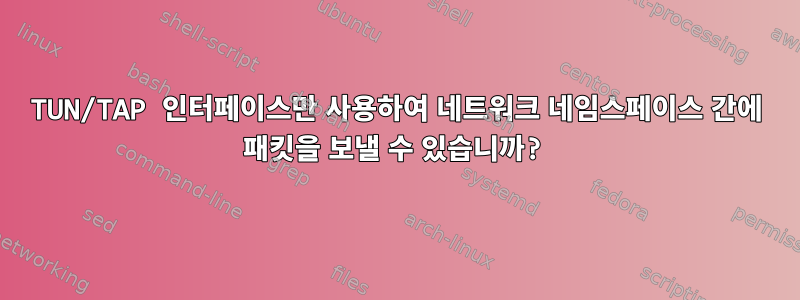 TUN/TAP 인터페이스만 사용하여 네트워크 네임스페이스 간에 패킷을 보낼 수 있습니까?