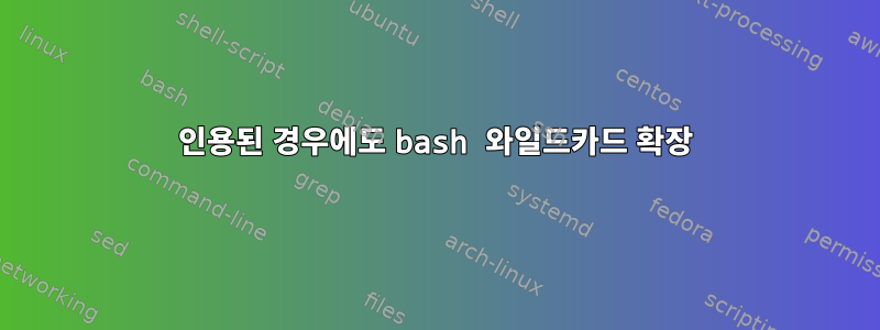 인용된 경우에도 bash 와일드카드 확장