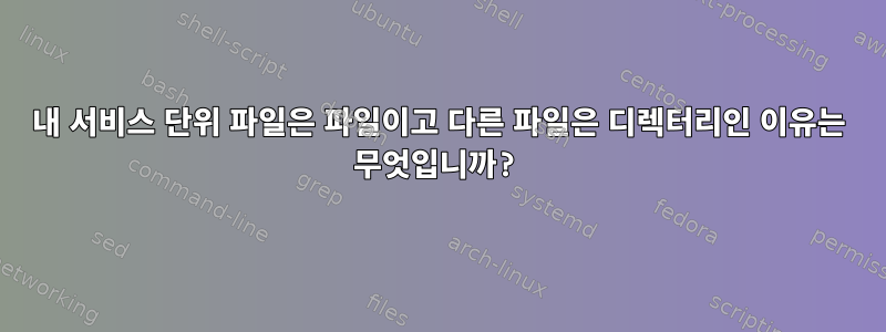 내 서비스 단위 파일은 파일이고 다른 파일은 디렉터리인 이유는 무엇입니까?