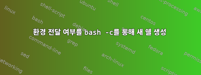 환경 전달 여부를 bash -c를 통해 새 쉘 생성