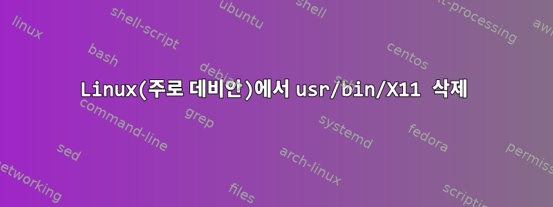 Linux(주로 데비안)에서 usr/bin/X11 삭제