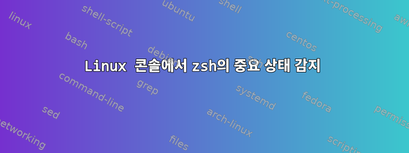 Linux 콘솔에서 zsh의 중요 상태 감지