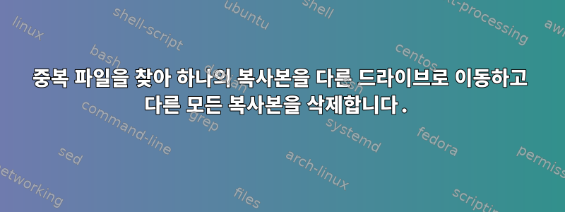 중복 파일을 찾아 하나의 복사본을 다른 드라이브로 이동하고 다른 모든 복사본을 삭제합니다.