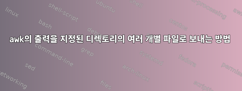 awk의 출력을 지정된 디렉토리의 여러 개별 파일로 보내는 방법