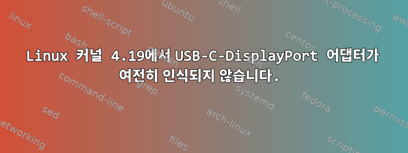 Linux 커널 4.19에서 USB-C-DisplayPort 어댑터가 여전히 인식되지 않습니다.