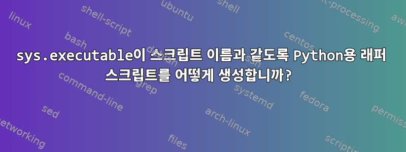 sys.executable이 스크립트 이름과 같도록 Python용 래퍼 스크립트를 어떻게 생성합니까?