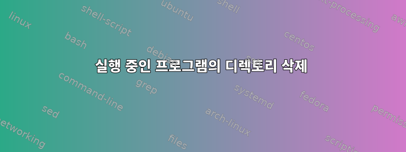 실행 중인 프로그램의 디렉토리 삭제