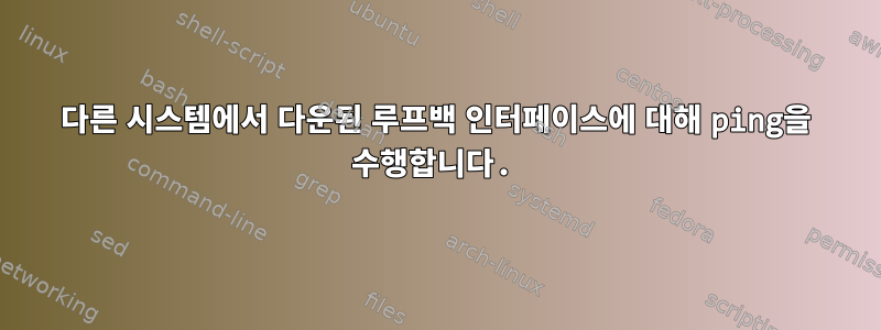 다른 시스템에서 다운된 루프백 인터페이스에 대해 ping을 수행합니다.