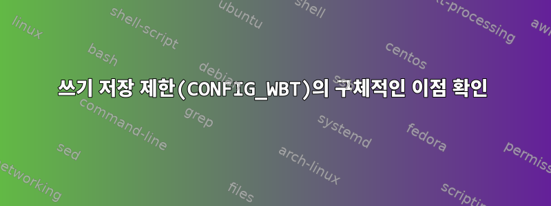 쓰기 저장 제한(CONFIG_WBT)의 구체적인 이점 확인