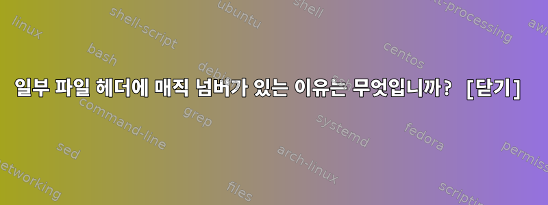 일부 파일 헤더에 매직 넘버가 있는 이유는 무엇입니까? [닫기]