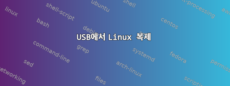 USB에서 Linux 복제