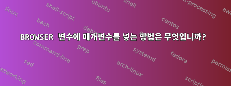 BROWSER 변수에 매개변수를 넣는 방법은 무엇입니까?